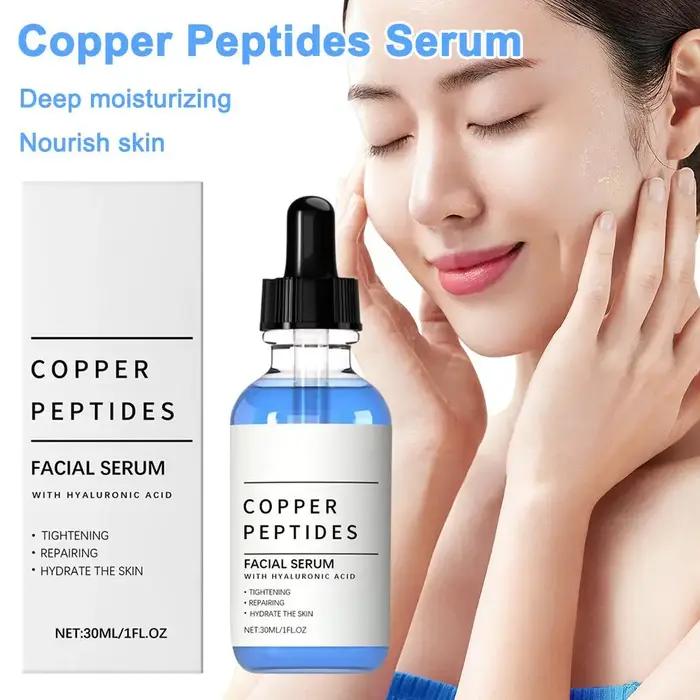 Sérum au cuivre et aux peptides 30 ml pour le visage avec acide hyaluronique