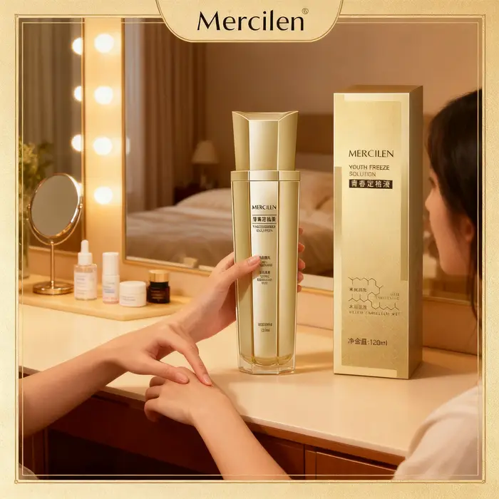 MERCILEN Youth Freeze Solution Sérum Visage Raffermissant Anti-Rides Hydratant et Nourrissant Traitement Anti-Teint Terne 120ml