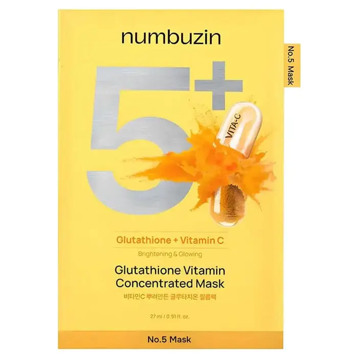 Masque Numbuzin No.1 2 3 4 5 9 Active Clear Plumping Minimise les pores, apaisant, éclaircissant, li