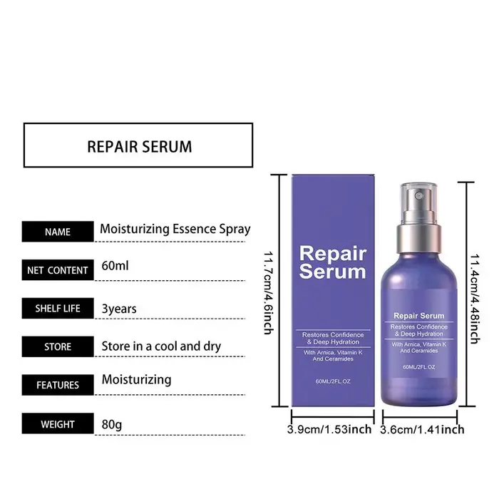 Sérum Réparateur Visage aux Céramides Hydratation Intense Réparation de la Barrière Cutanée Atténue les Taches Brunes Illumine les Peaux Ternes Essence Hydratante