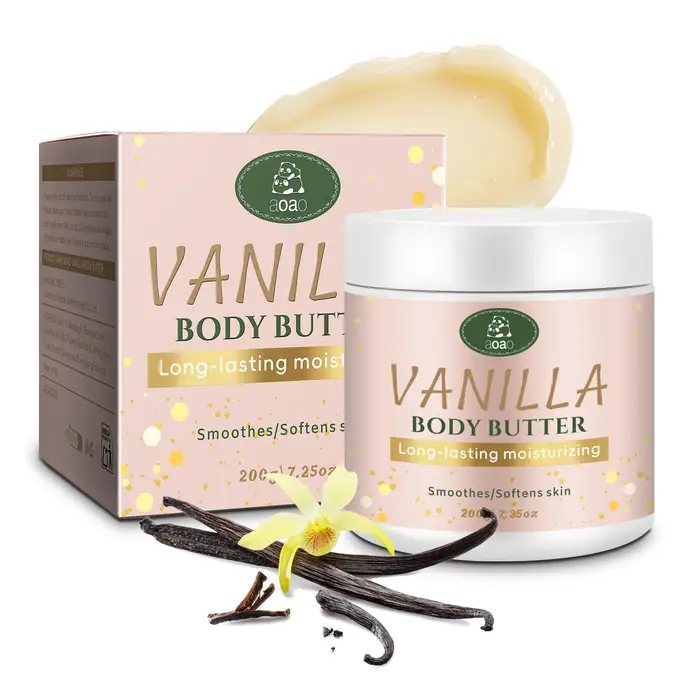 Beurre corporel vanille à l'huile de noix de coco et de karité nourrit la peau sèche