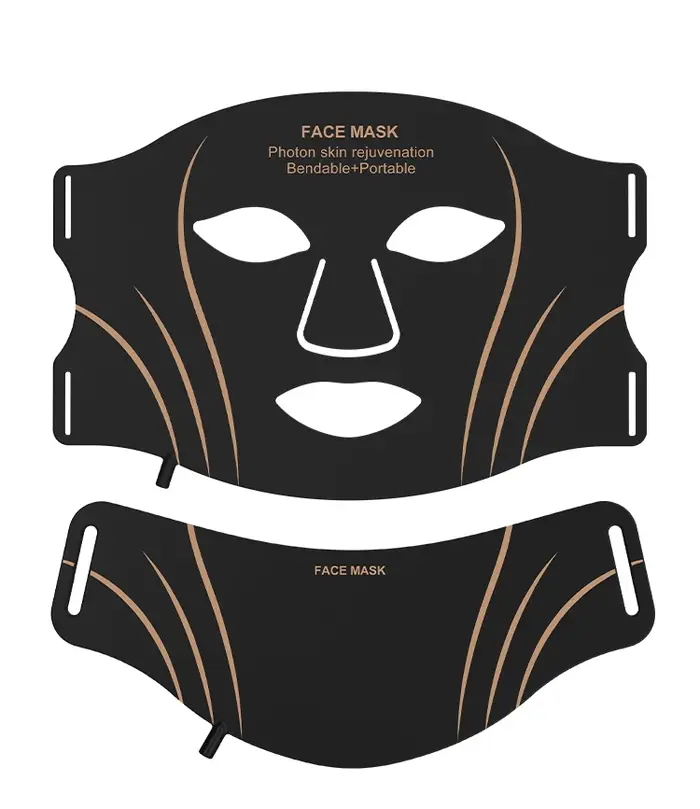 Masque LED pour le visage et le cou, 7 couleurs, sans fil, en silicone, lumière rouge, appareil de b