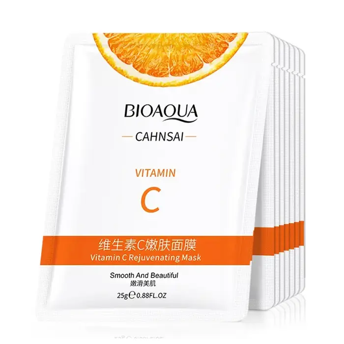 10 pièces BIOAQUA vitamine C masque Facial soins de la peau du visage hydratant visage marque éclair