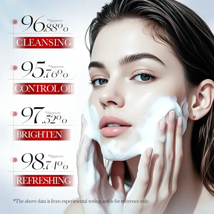 SADOER Mousse Nettoyante Visage Éclaircissante à l'Acide Kojique Hydratante Nettoyage en Profondeur Anti-âge