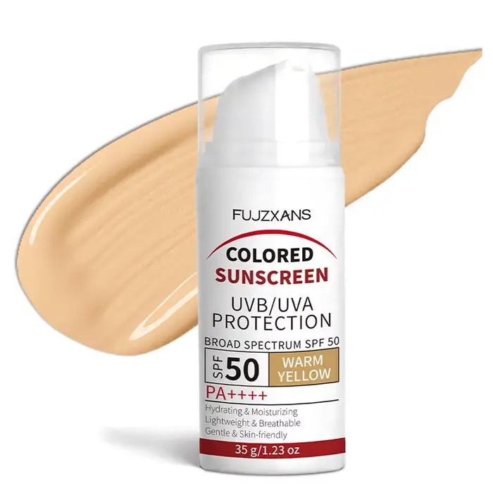 Crème solaire teintée SPF 50 PA++++, oxyde de zinc, protection UVB/UVA à large spectre, hydratante, 