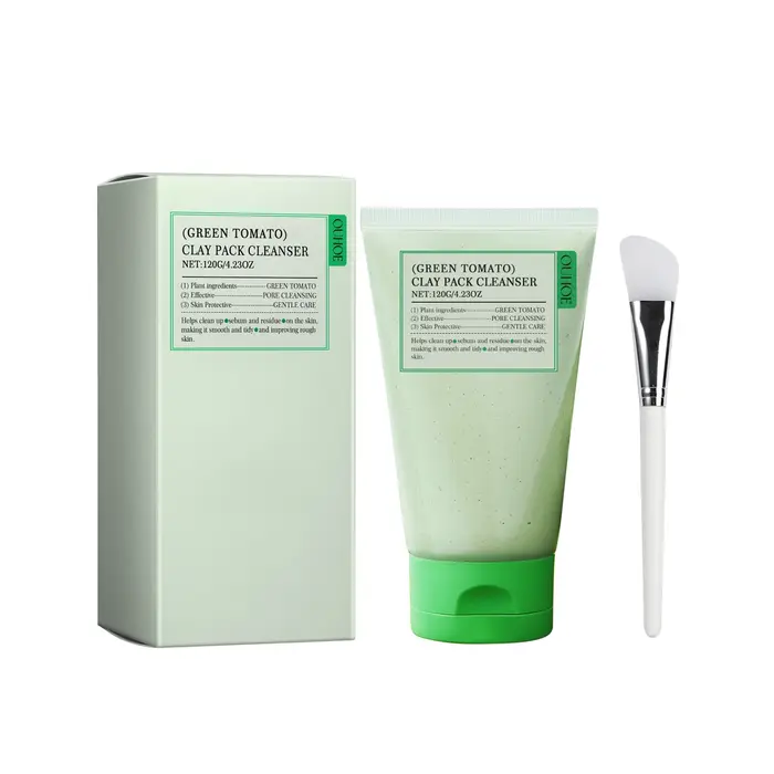 Nettoyant pour le visage au tomate vert, peau grasse et sensible, mousse douce, avec extrait riche e