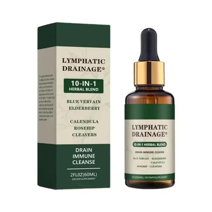 Teinture à base de plantes pour drainage lymphatique 10 en 1, 60 ml, extrait de plantes naturelles, 