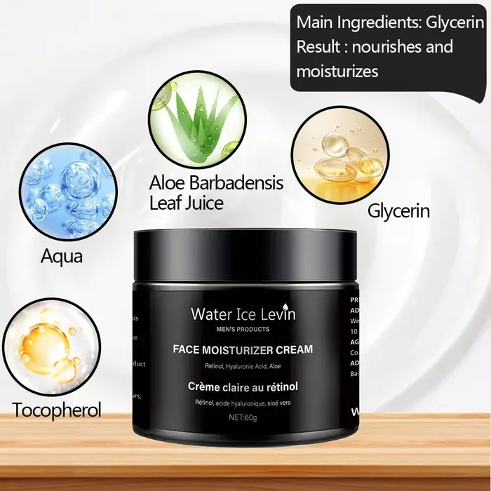 Crème hydratante pour le visage contenant des ingrédients naturels purs, hydrate et lisse efficacement la peau, s'absorbe facilement et n'est ni grasse ni collante, convient à tous les types de peau