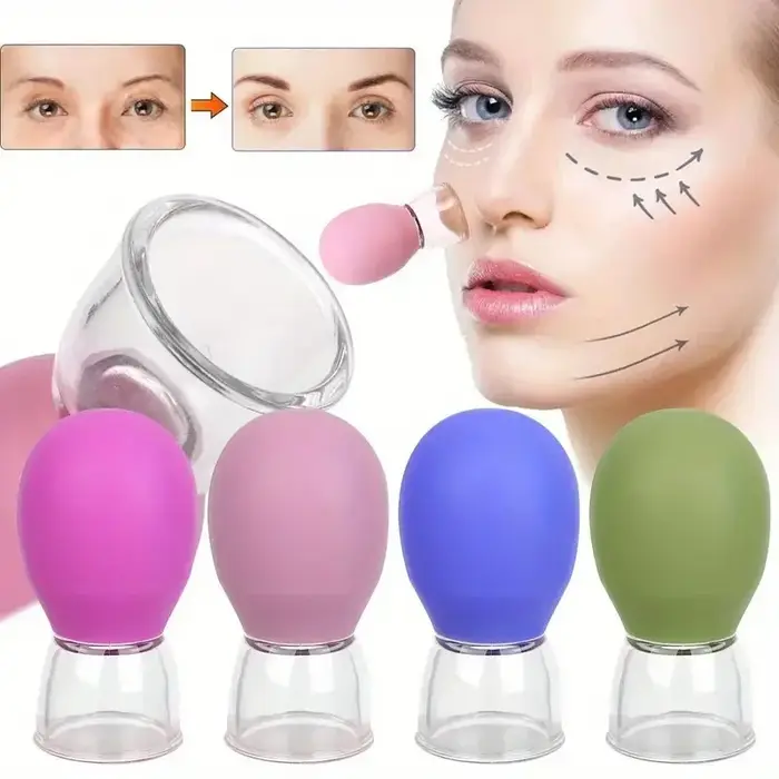 Tasse de massage liftante du visage : aspiration sous vide pour raffermir les ridules du menton et du sourire