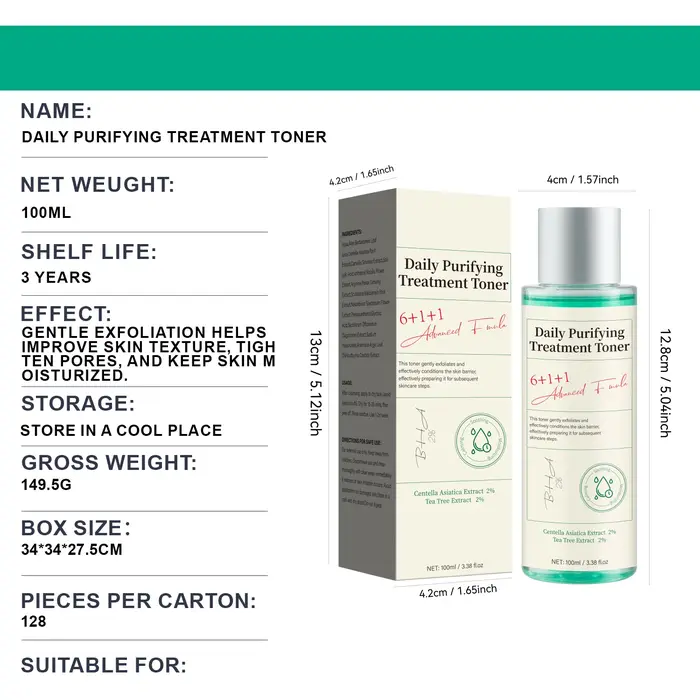 Tonique Purifiant Quotidien avec Acide Salicylique et Centella Asiatica
