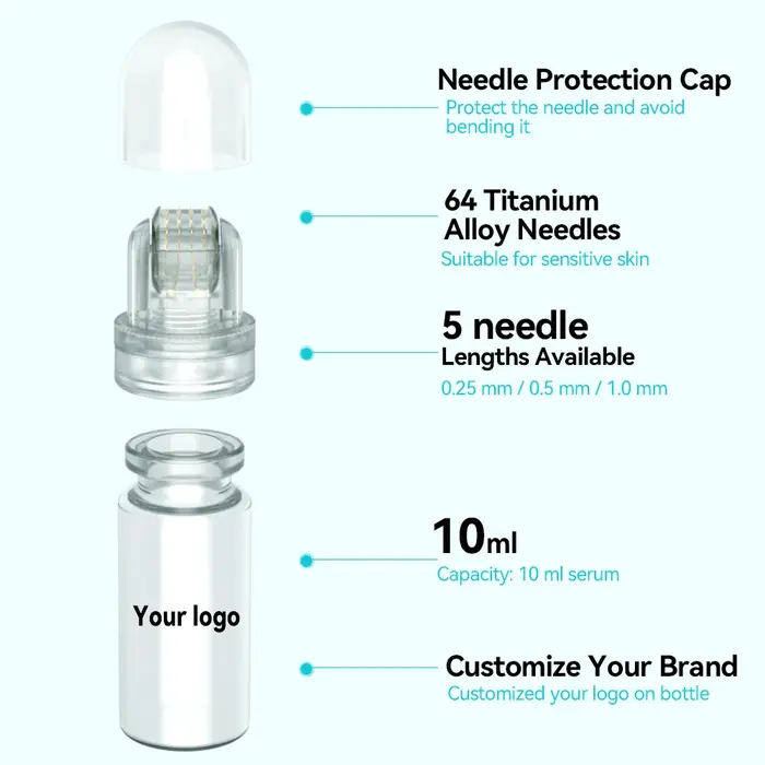 Lot de 5 cartouches de sérum pour dermaroller de microneedling 0