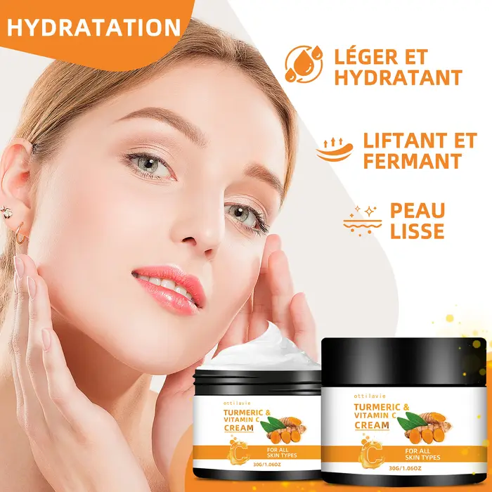 2 pièces ottilavie CRÈME DE CURCUMA ET DE VITAMINE C - Sans alcool