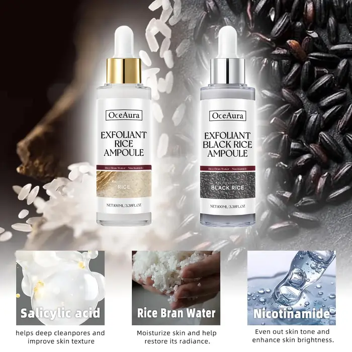 Ensemble d'ampoules exfoliantes de riz pour une peau douce