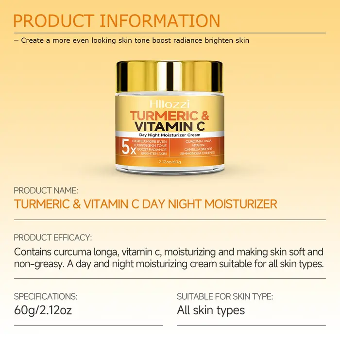 Crème hydratante jour et nuit au curcuma et à la vitamine C