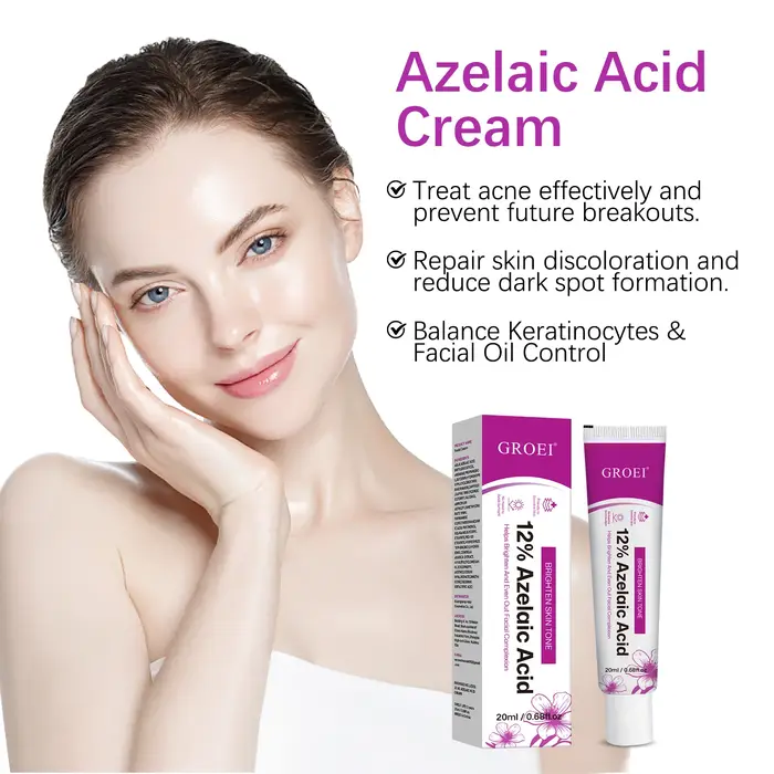 Crème Sérum à 12% d'Acide Azélaïque pour le Soin de la Peau du Visage, Éclaircissante, Hydratante, Contrôle du Sébum, Niacinamide, Panthénol, Routine de Beauté Quotidienne