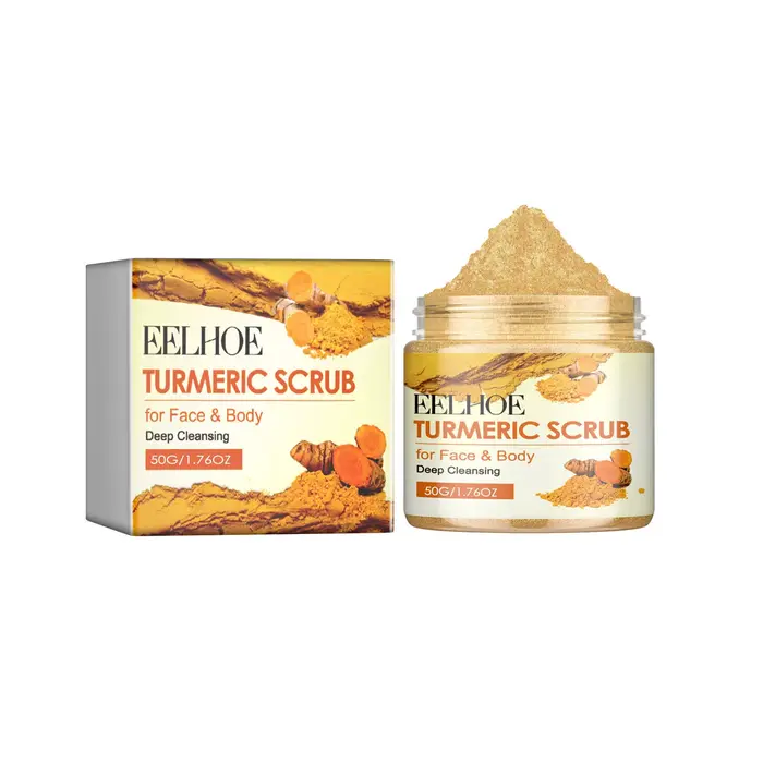 Gommage au curcuma pour le visage et le corps, 50g, rajeunissant, Anti-cne, éclaircit le teint, adou