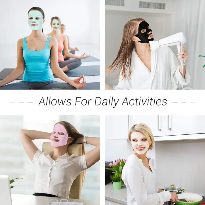 Maitys 5 pièces masque facial en silicone réutilisable pour masques en feuille