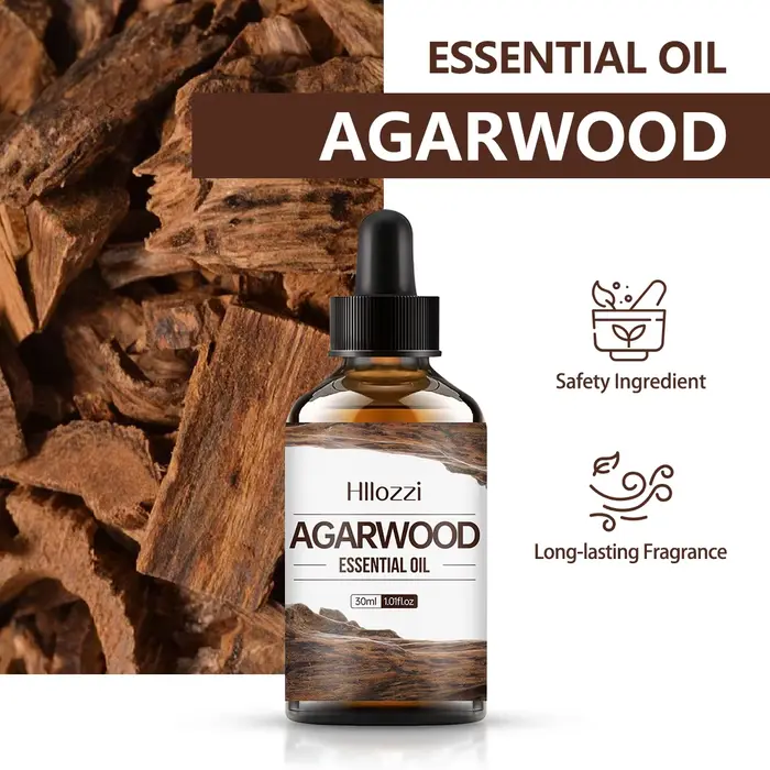 L'huile essentielle d'agar bois a un parfum boisé et convient aux soins du corps et des cheveux.