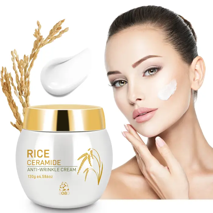 Crème de riz Anti-rides collagène Anti-âge hydratant nourrissant céramides pour peau revitalisée et plus ferme