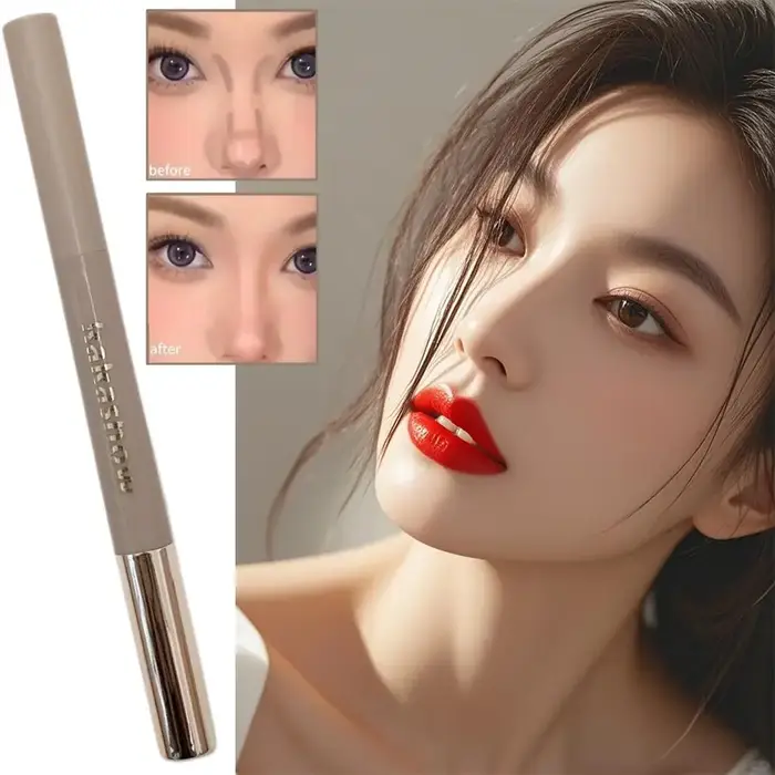 Nouveau Crayon Contour Nez 2026 avec Pinceau Estompeur – Effet Naturel 3D et Illuminateur – Stick
