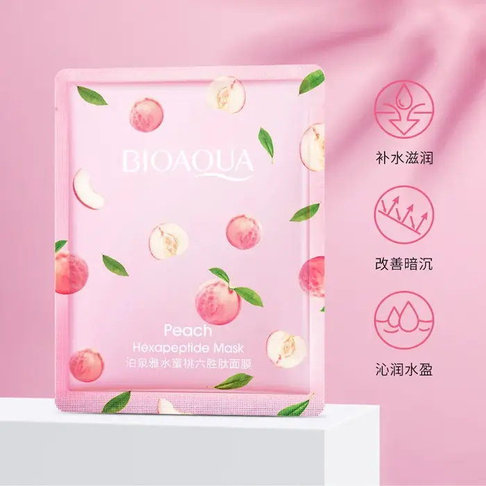 10 pièces BIOAQUA miel pêche masque pour le visage hydratant Anti-âge Anti rides feuille