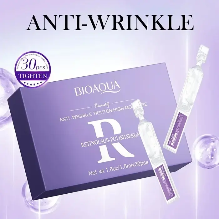 30 pièces/boîte BIOAQUA rétinol vitamine C acide hyaluronique sérum pour visage hydratant raffermiss