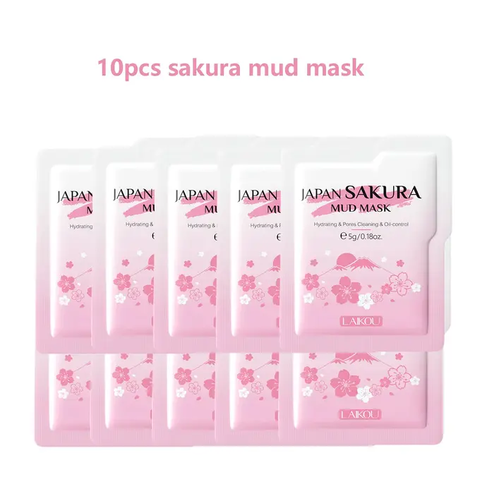 Masques qualifiée aux de boue japonais Sakura, contrôle de l'huile, nettoyage des points noirs, pack