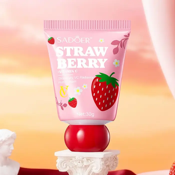 2 pièces de crème pour les mains à la fraise VC