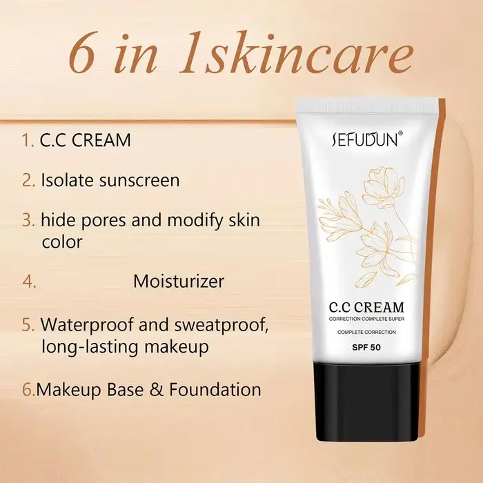 Crème CC Coréenne à Couleur Changeante SPF 50