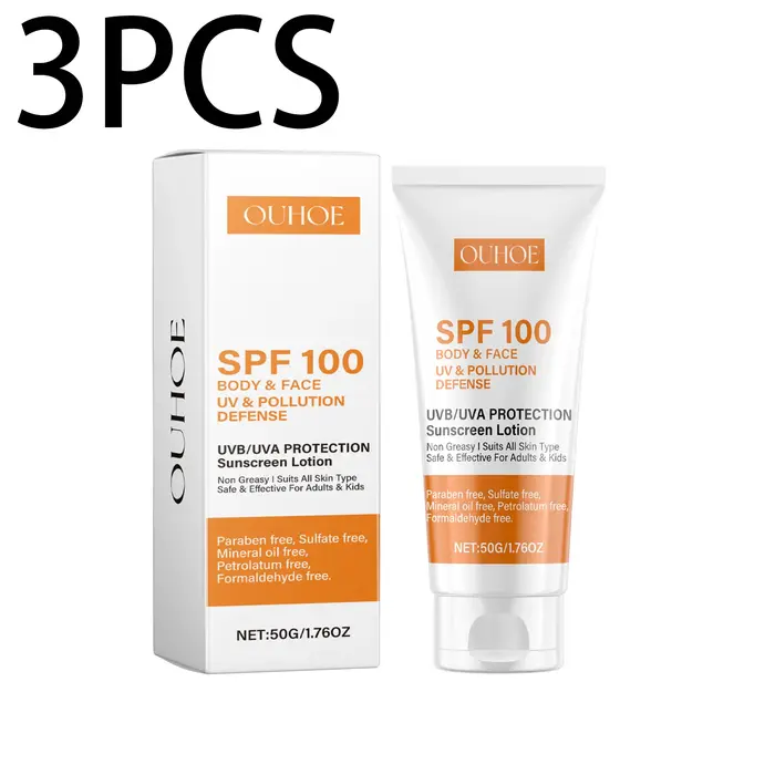 Crème solaire visage et corps Non grasse SPF 100+