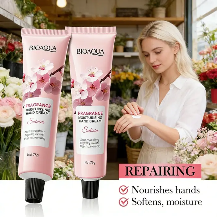 Crème pour les mains hydratante à la fragrance de Sakura BIOAQUA