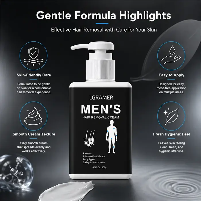 Crème dépilatoire, inhibiteur efficace de la repousse des poils, pour le visage et les aisselles, épilation indolore, soin professionnel pour une peau lisse, pour hommes