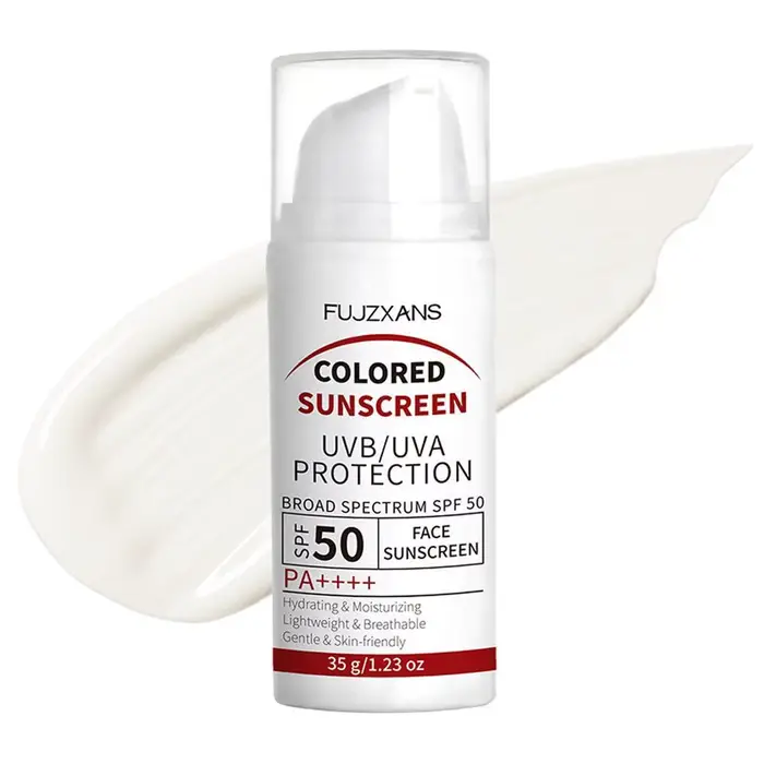 Crème solaire teintée SPF 50 PA++++ avec éclat naturel, hydratant visage sans huile, crème solaire t