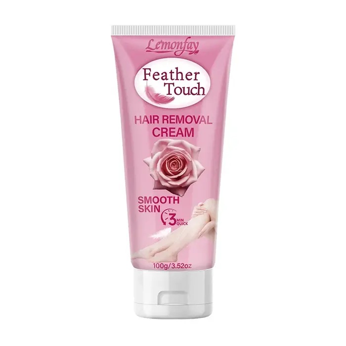 Crème dépilatoire douce Lemonfay Feather Touch, crème dépilatoire à l'extrait de rose pour une peau 