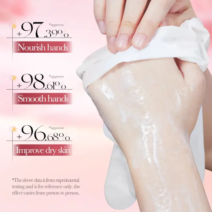 5 paires SADOER fraise masque pour les mains blanchissant hydratant anti-âge Anti rides exfoliant gants