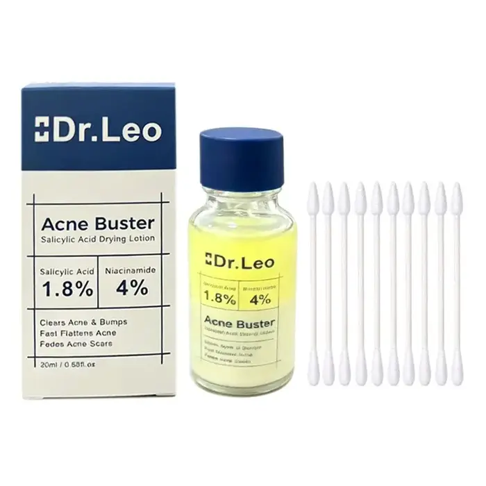 Lotion Traitante à l'Acide Salicylique, Sérum Visage avec Coton-Tige, Atténue les Cicatrices d'Acné,
