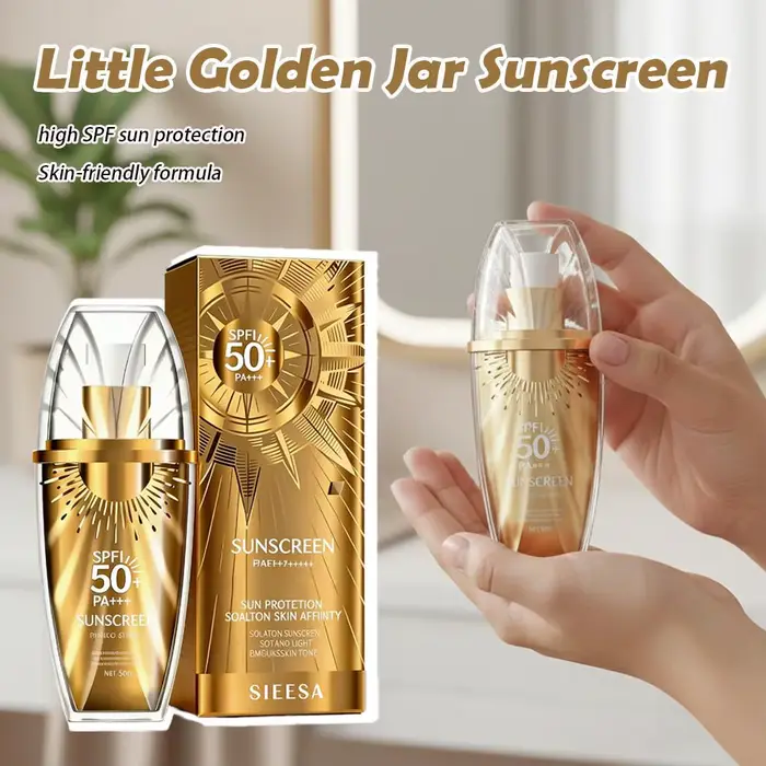 Crème solaire visage Little Golden Jar SPF50 Protection UV Non grasse Crèmes solaires d'été Bloqueur de beauté