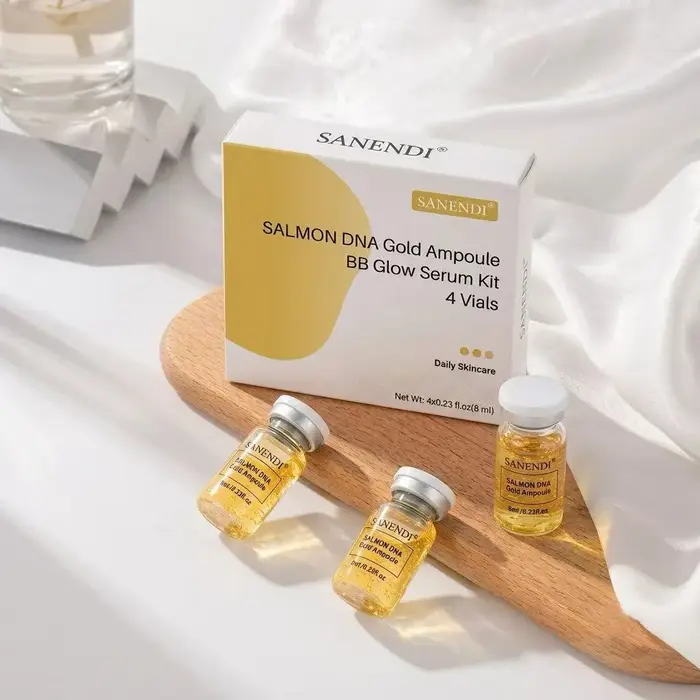 Sérum ADN de saumon 4/12 flacons BBGLOW AQUA Acide hyaluronique Essence de soin du visage Solution liquide hydratante SANENDI Soins de la peau coréens