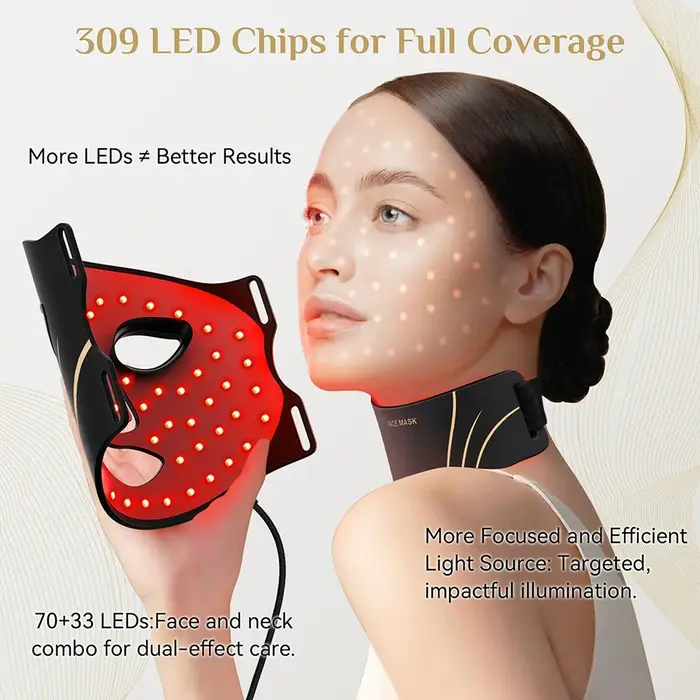Masque LED 7 couleurs pour le visage et le cou