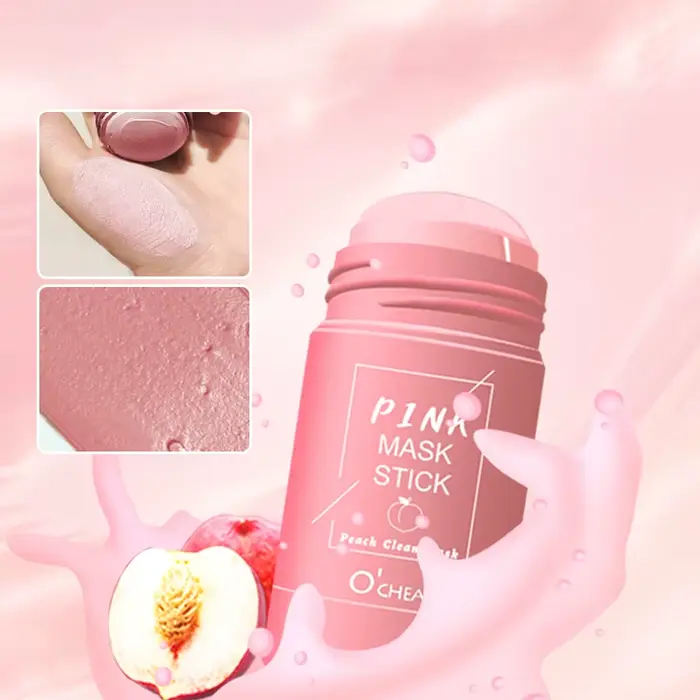 Masque facial solide bâton thé vert miel pêche nettoyage des pores hydratant Long charbon d'aubergine Film de boue