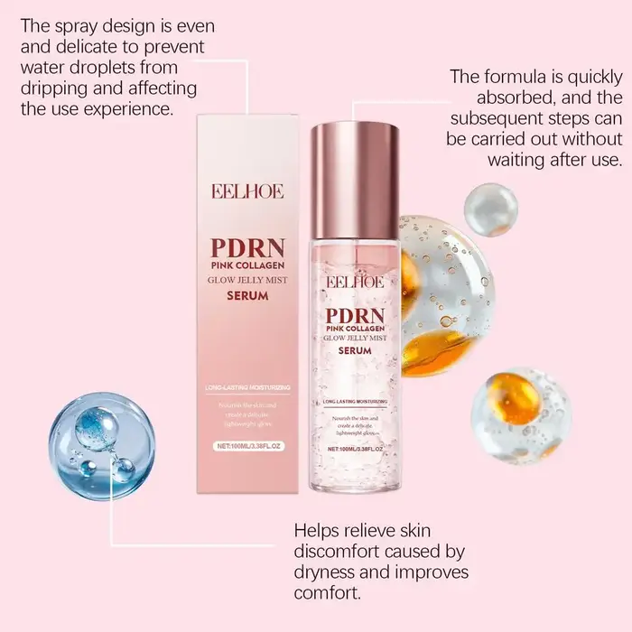 Sérum Brume Éclat au Collagène Rose PDRN 2026 – Spray Essentiel au