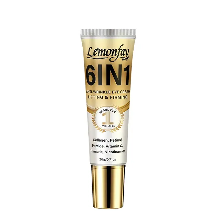Crème pour les yeux anti-rides Lemonfay 6 en 1, formule liftante et raffermissante à action rapide e