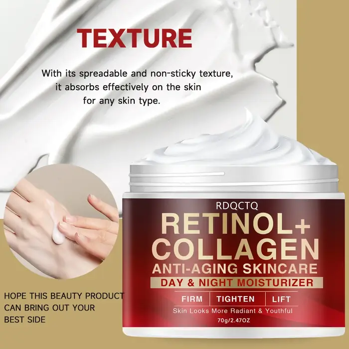 Sérum de jour et de nuit anti-âge au collagène au rétinol-essence raffermissante pour le visage pour la formule de soin de la peau à l'éclat jeune avec hydrat