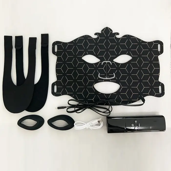 Masque facial LED 7 couleurs sans fil portable, thérapie par lumière rouge pour lutter contre le vie