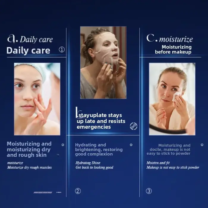 Masque facial hydratant et transparent à protéines micro moléculaires hydrate en profondeur