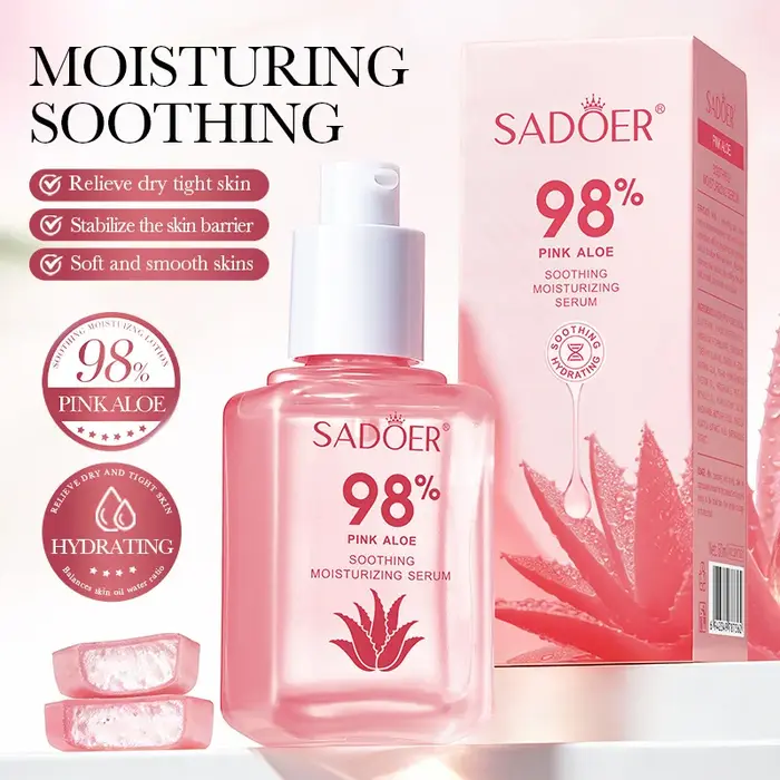 SADOER rose Aloe Vera sérum pour le visage élimination de l'acné hydratant Anti rides Anti-âge Anti