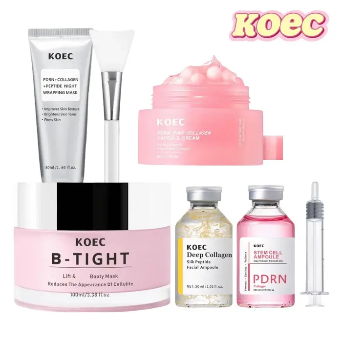 Sérum Facial au Saumon KOEC, Ensemble d'Essences Liftantes, Ampoule aux Cellules Souches, Hydratation Profonde, Peptide Lissant, Soin Avancé de la Peau
