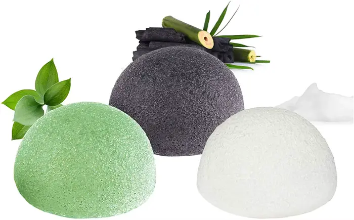 Éponge Konjac de nettoyage pour exfoliant le visage, 3 pièces, éponge naturelle bouffante, gommage, 