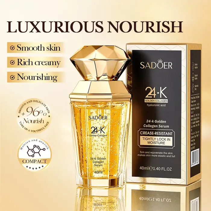 SADOER 24K sérum au collagène doré pour le visage hydratant Anti-rides