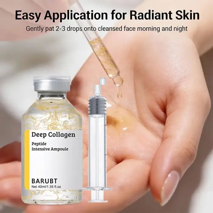 Sérum Facial Hydratant au Collagène 40ml – Ampoule Essentielle Nourrissante et Régulatrice de Sébum aux Cellules Souches – Soin Lissant et Éclatant pour la Peau